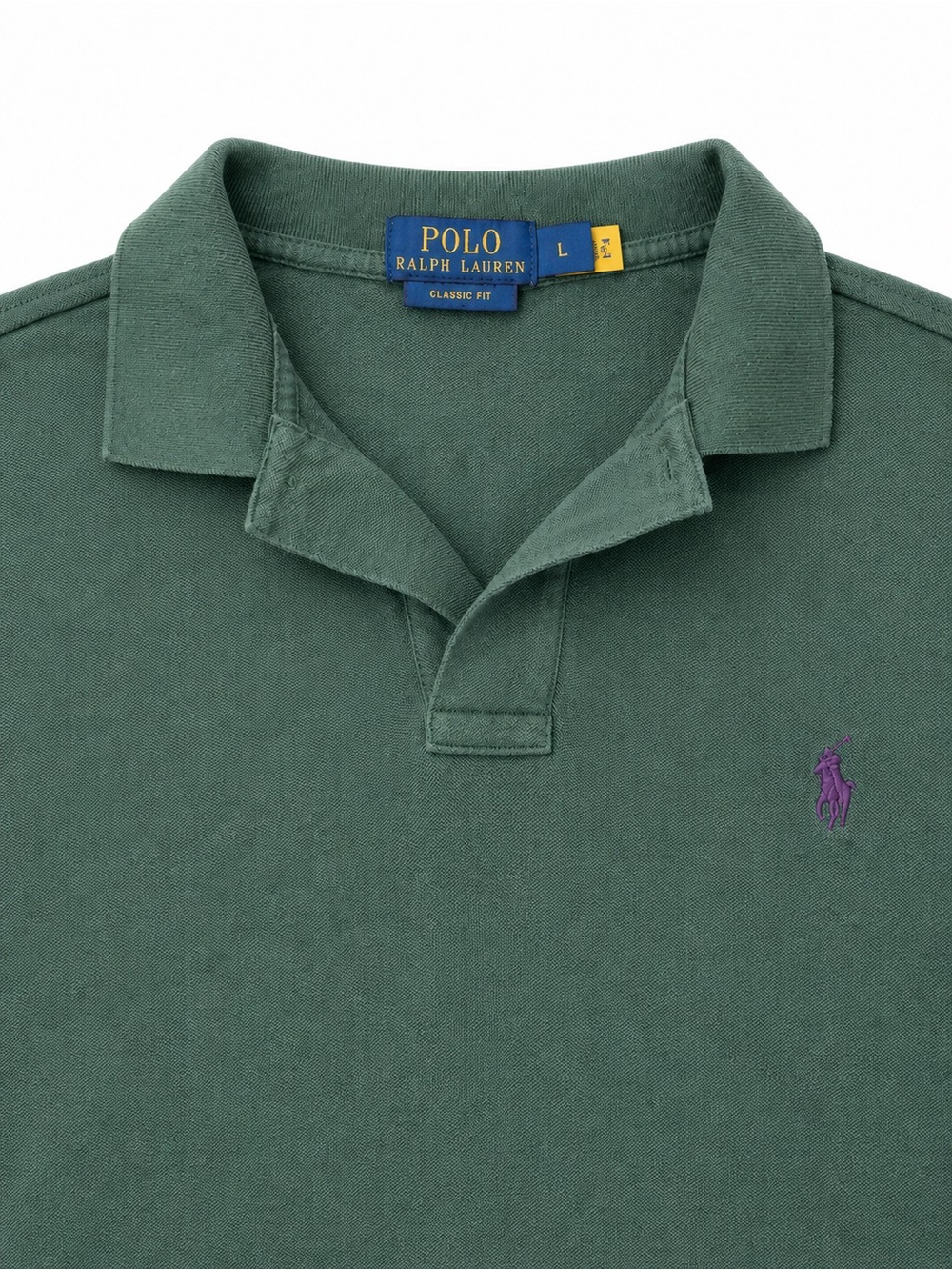 Polo by Ralph Lauren Green Short-Sleeve Polo with Purple Pony - Picture 2 of 2